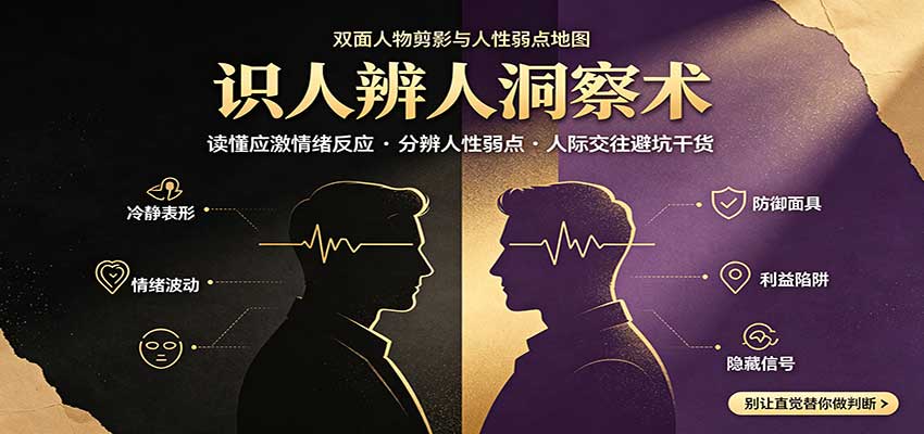 识人辨人终极心法：读懂应激情绪反应，分辨人性弱点，人际交往避坑干货-weichuangqy
