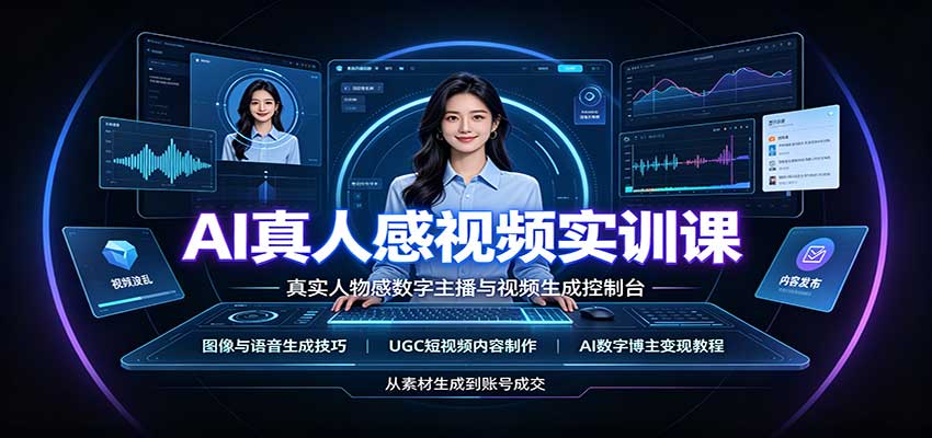 AI真人感视频实训课：图像语音生成，UGC内容制作，AI数字博主变现教程-weichuangqy