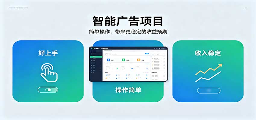 智能广告挂机项目，操作简单上手快，收益稳定可持续。稳定日入300+-weichuangqy