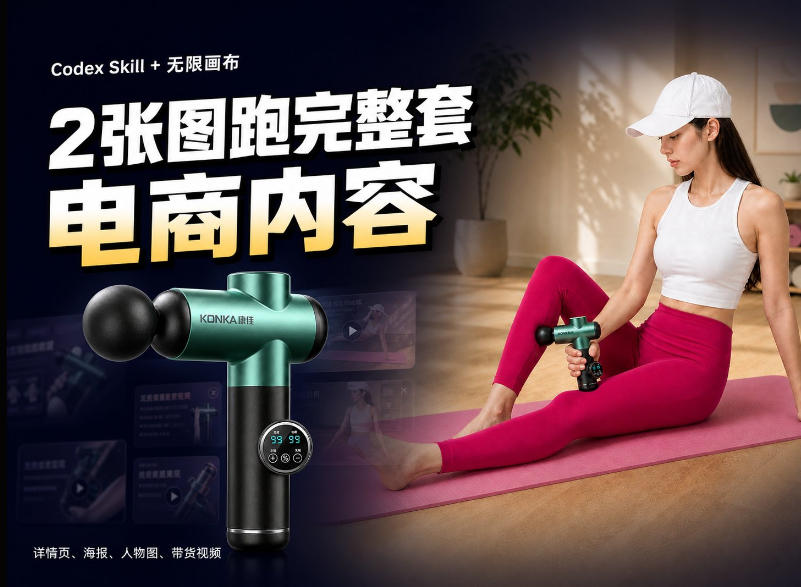 Codex+Skill+无限画布：两张图跑出一整套电商内容-weichuangqy