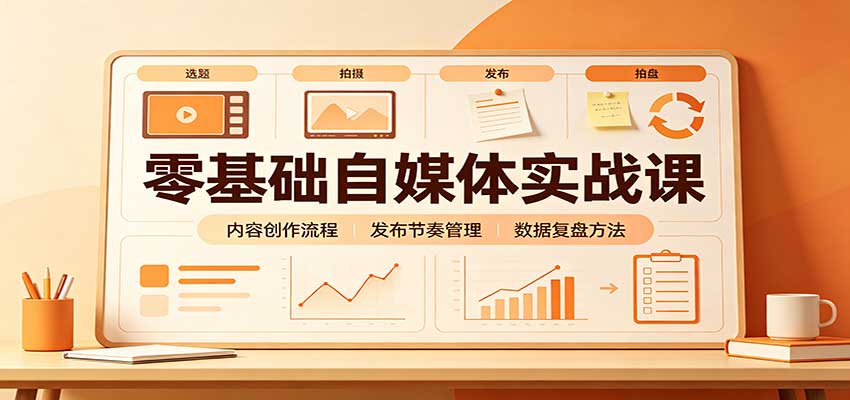 零基础自媒体实战课：赛道人设冷启动，内容创作复盘，公私域商业闭环-weichuangqy