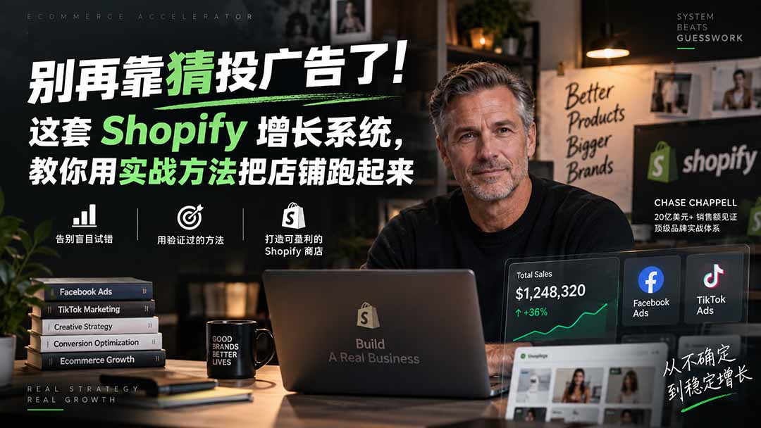 别再靠猜投广告了！这套 Shopify 增长系统，教你用实战方法把店铺跑起来【原创双语字幕】-weichuangqy