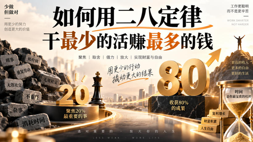付费文章：如何用二八定律干最少的活賺最多的钱-weichuangqy