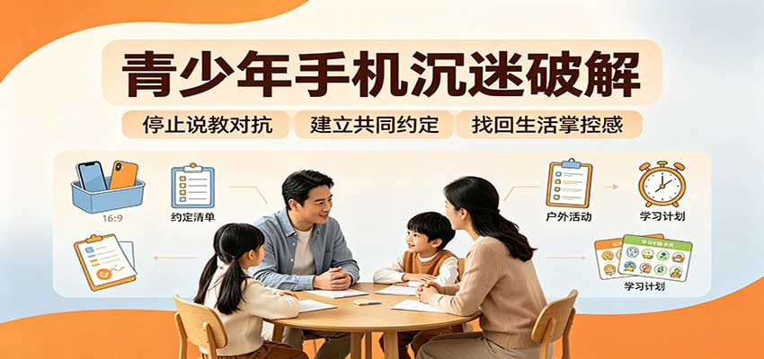 青少年手机沉迷破解：跳出管控说教思维，六步法引导孩子夺回注意力掌控权-weichuangqy