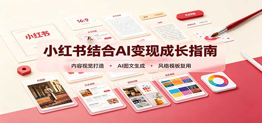 小红书结合AI变现成长指南：账号精准定位，内容视觉打造，搭建可复制流量获客体系-weichuangqy