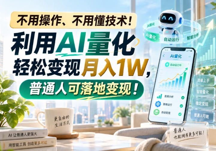 不用操作、不用懂技术！利用AI量化轻松变现月入1W，普通人可落地变现！【揭秘】-weichuangqy