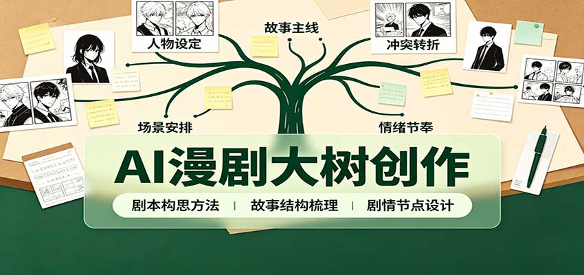 AI漫剧大树创作：剧本构思课程讲解，软件插件配置，配套工具资料完整梳理-weichuangqy