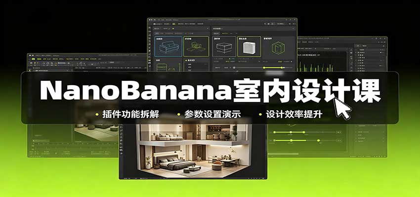 NanoBanana室内设计课：无限画布配置，插件实操，生图改图视频制作-weichuangqy