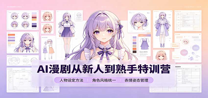 AI漫剧从新人到熟手特训营：剧本分镜创作，提示词模板，人物设定与工具资源-weichuangqy
