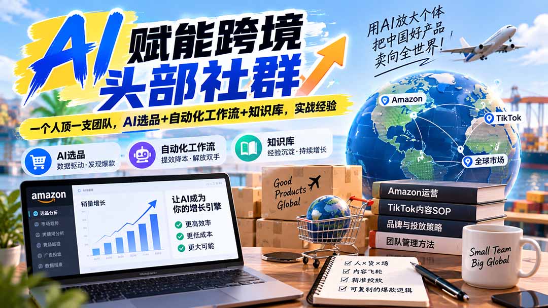 AI赋能跨境头部社群-更新9月：一个人顶一支团队，AI选品+自动化工作流+知识库，实战经验-weichuangqy