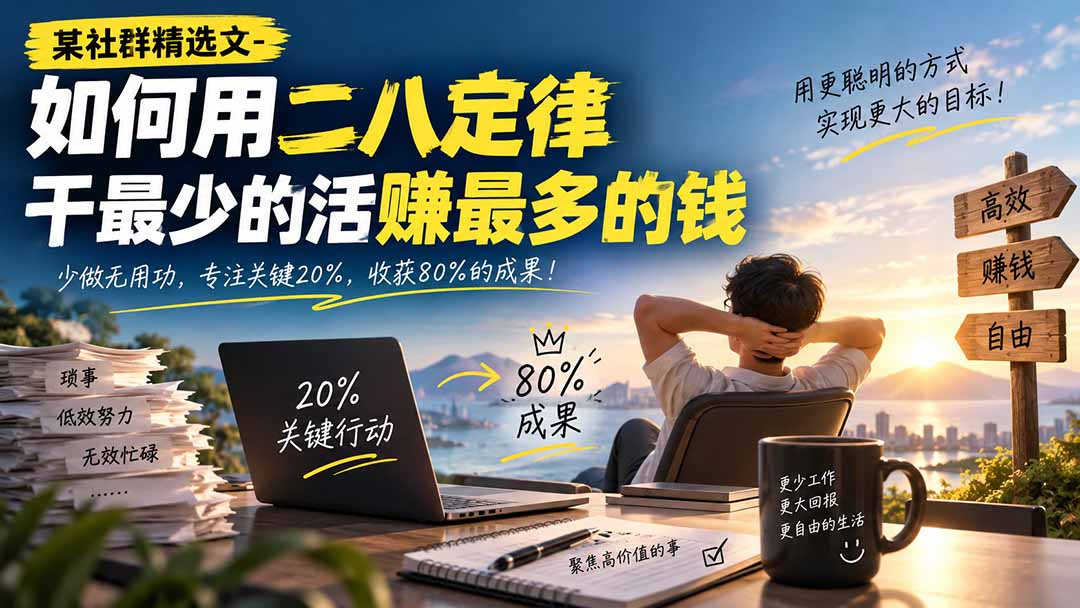 某社群精选文-如何用二八定律干最少的活赚最多的钱-weichuangqy