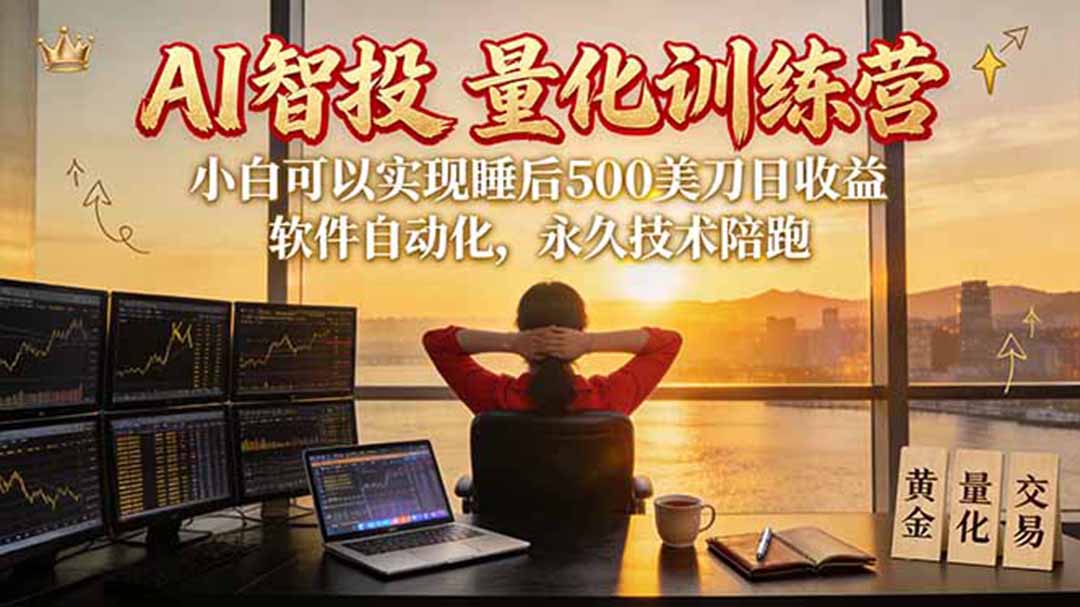 AI智投EA量化训练营【第三期】，多策略智投+防爆技术+趋势分析 ，轻松上手，矩阵放大，长期稳定。-weichuangqy