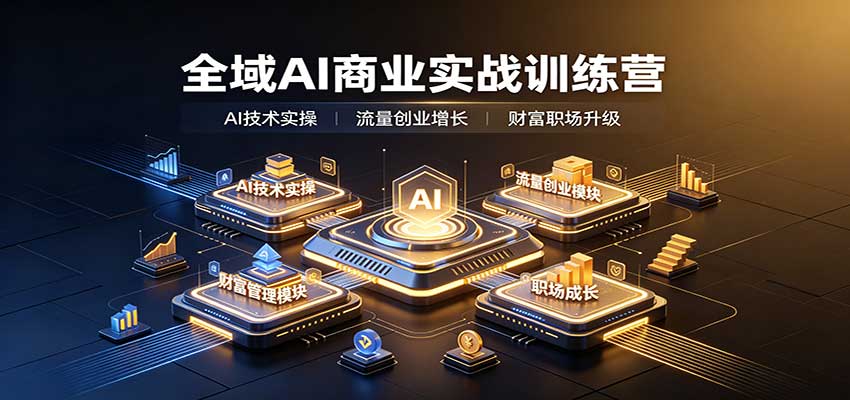 全域AI商业实战训练营：涵盖AI技术实操、流量创业、财富管理与职场成长全体系内容-weichuangqy