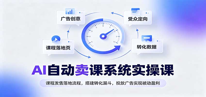 AI自动卖课系统实操课：课程发售落地流程，搭建转化漏斗，投放广告实现被动盈利-weichuangqy