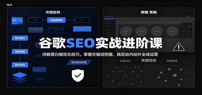 2026谷歌SEO实战进阶课：详解黑白帽优化技巧，掌握关键词挖掘，搞定站内站外全域运营-weichuangqy