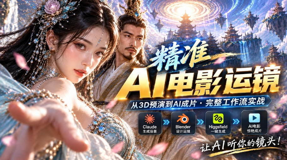AI视频终于能精准运镜了！Claude+Blender+Higgsfield免费插件实测-weichuangqy