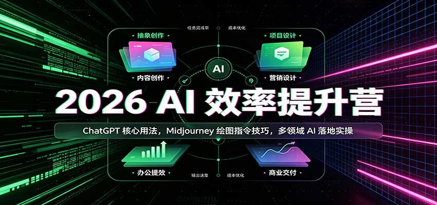 2026 AI效率提升营：ChatGPT核心用法，Midjourney绘图指令技巧，多领域AI落地实操-weichuangqy