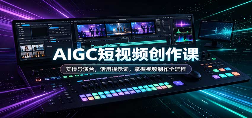 AIGC短视频创作课：实操导演台，活用提示词，掌握视频制作全流程-weichuangqy