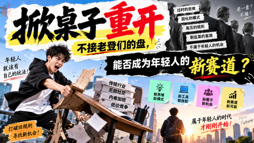 某公众号付费文章：掀桌子重开，不接老登们的盘，能否成为年轻人的新赛道？-weichuangqy