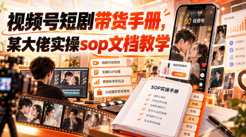 视频号短剧带货手册，某大佬实操sop文档教学-weichuangqy