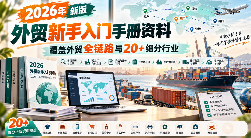 2026年新版外贸新手入门手册资料，覆盖外贸全链路与20+细分行业-weichuangqy